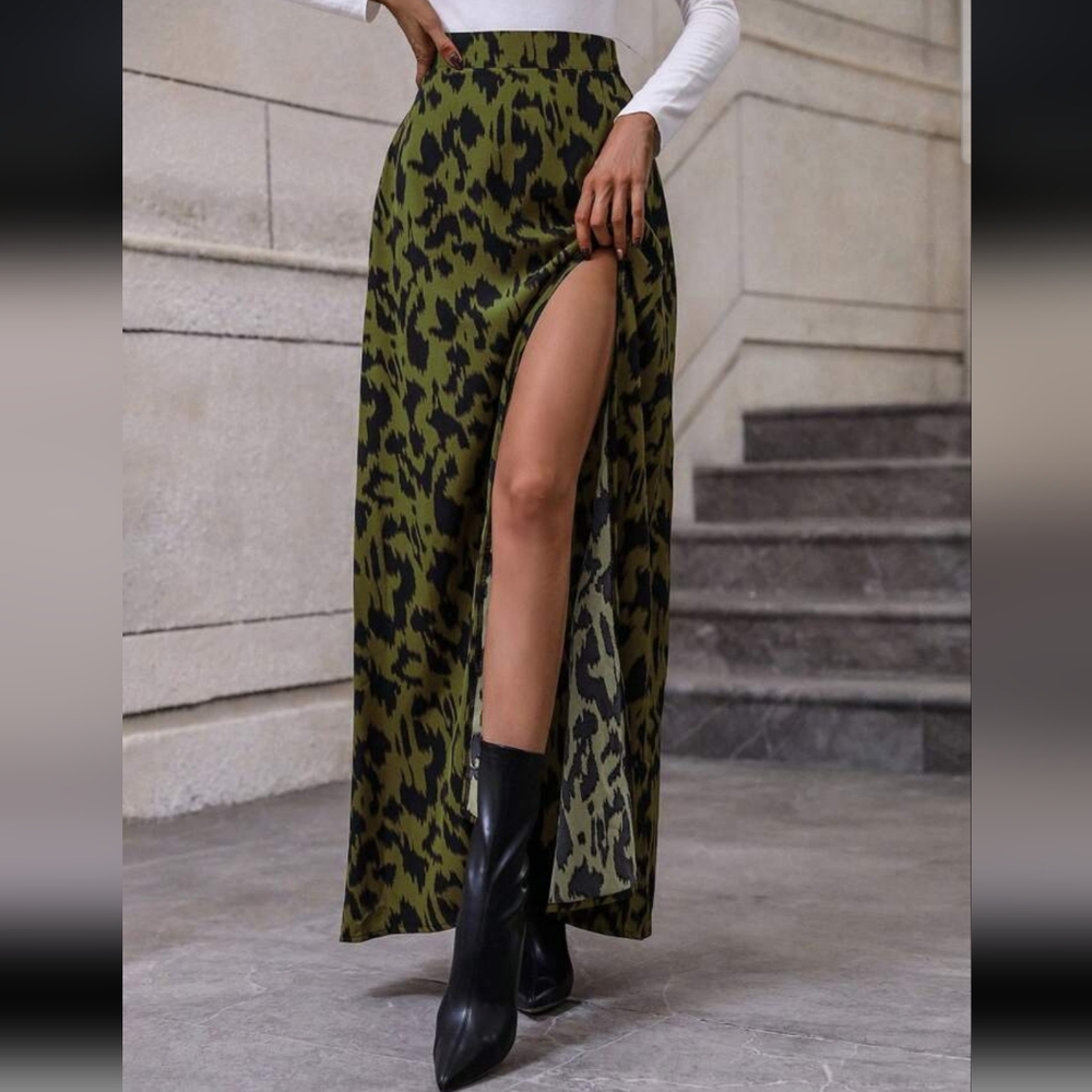 Leopard Print Maxi Skirt
